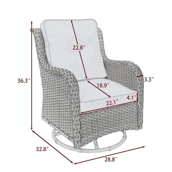 Outdoor Rattan Swivel Gliders Rocking Chair