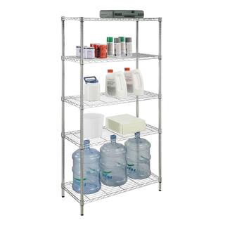 HDX 5-Tier Steel Wire Shelving Unit in Chrome (36 in. W x 72 in. H x 16 in. D) 21656CPS