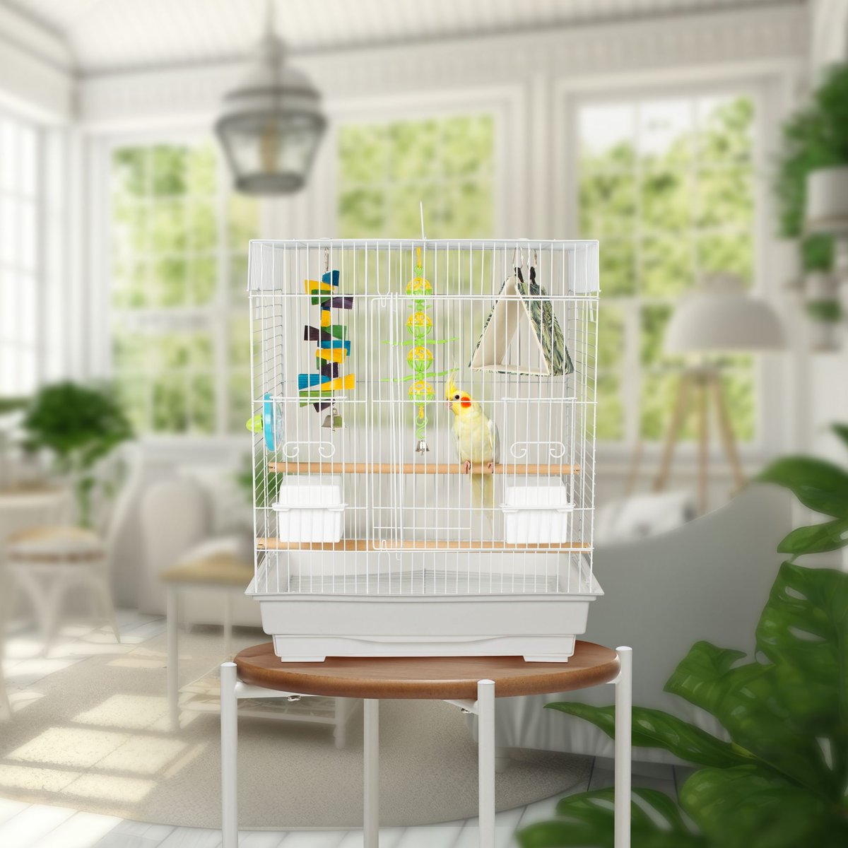 Featherland Paradise 450S Fun Kit Bird Cage， White