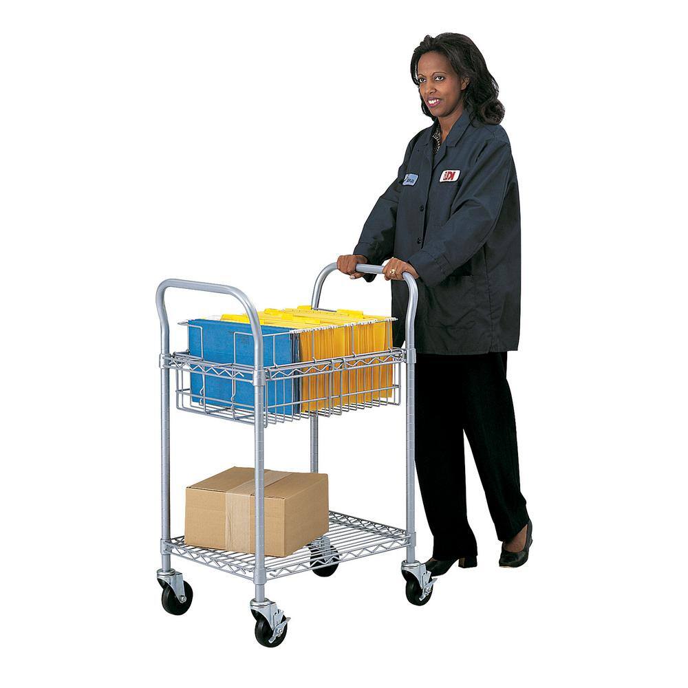 Safco Gary Metal Wire Mail Cart 24 in. W 5235GR