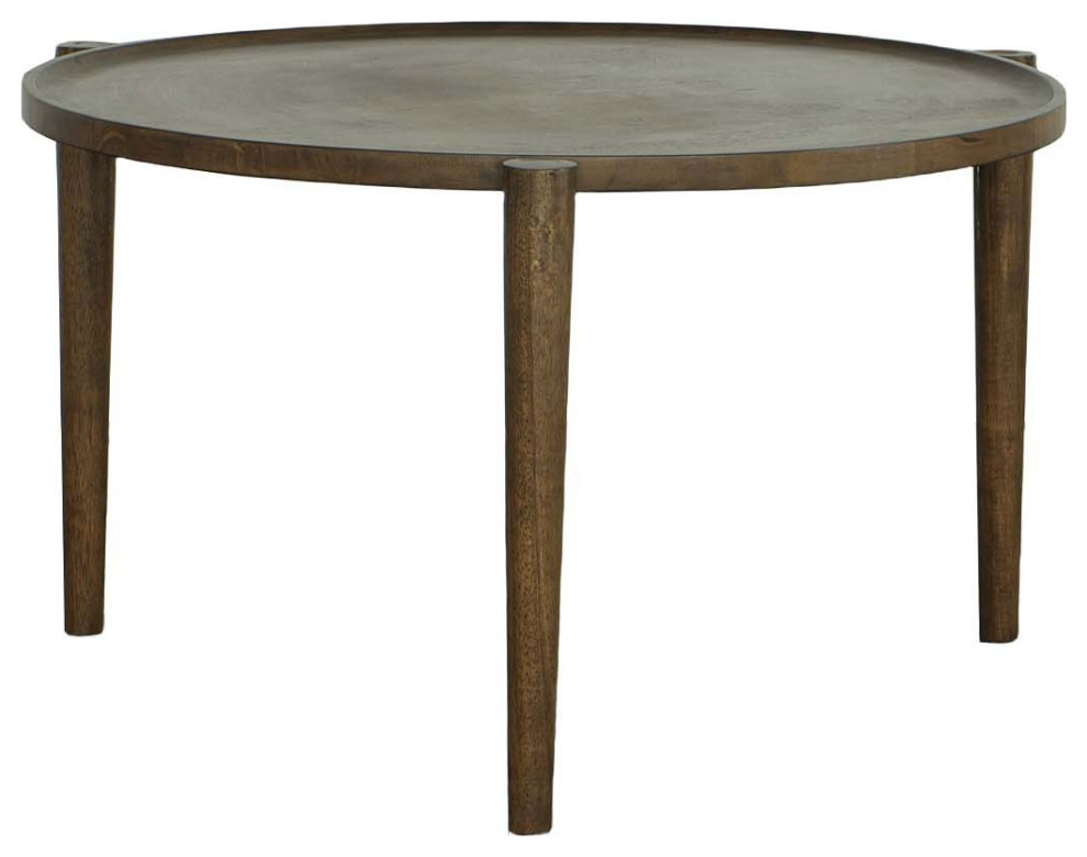 Harlowe Round Cocktail Table  Walnut Brown   Transitional   Coffee Tables   by Progressive Furniture  Houzz