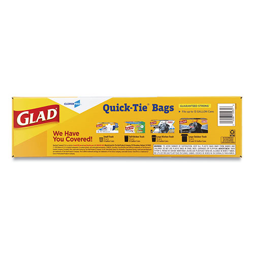 Clorox Glad Tall Kitchen Quick-Tie Bags | 13 gal， 0.66 mil， 23.75