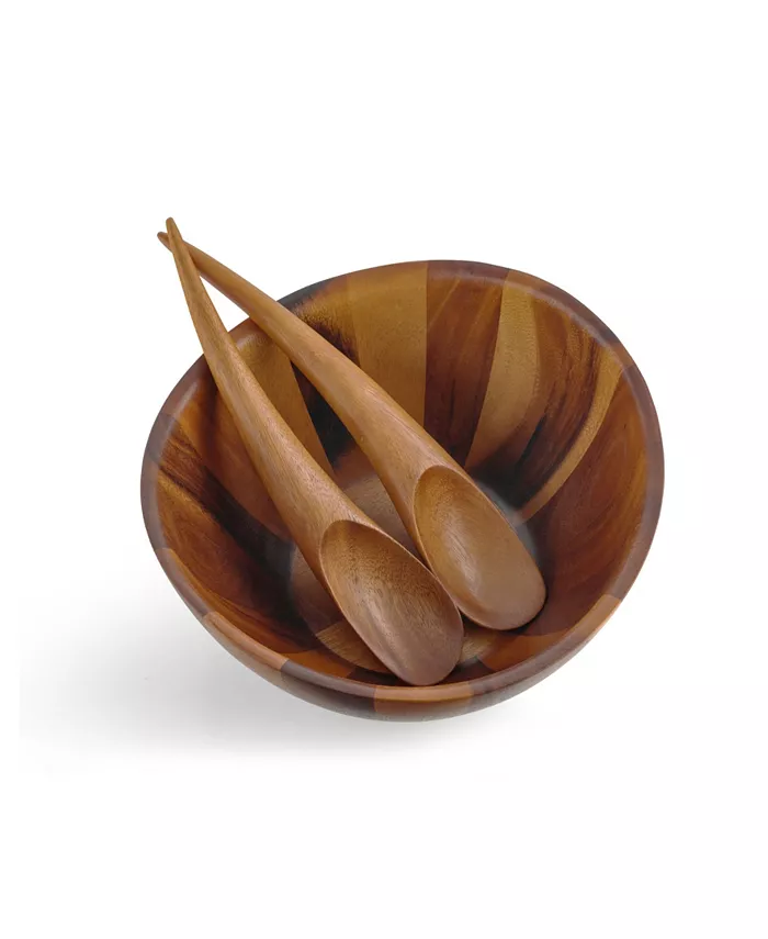 Nambandeacute; Nambe Harmony 3 Piece Wood Salad Bowl and Servers Set