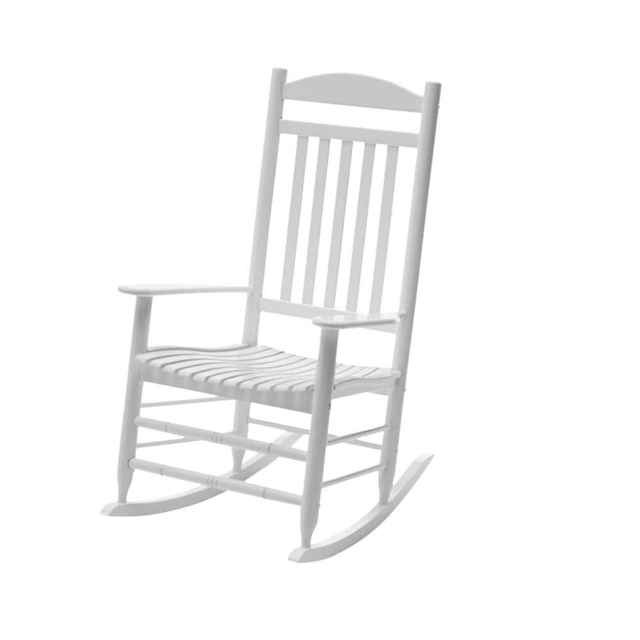 Hampton Bay White Wood Outdoor Rocking Chair