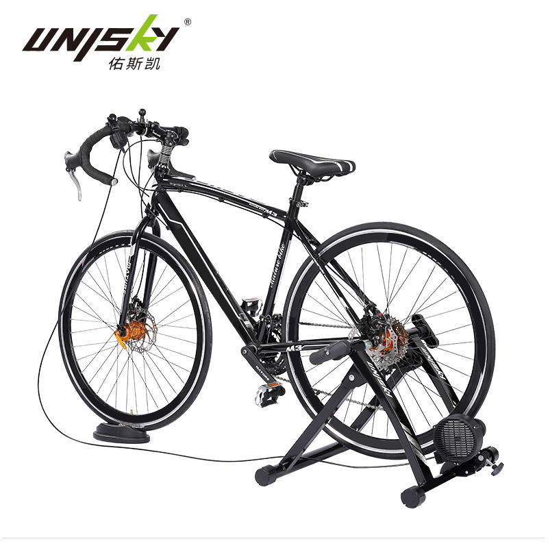 Save Space  Fluid Bike Trainer Stand for Indoor Riding Portable Stainless Steel Indoor Trainer Noise Reduction