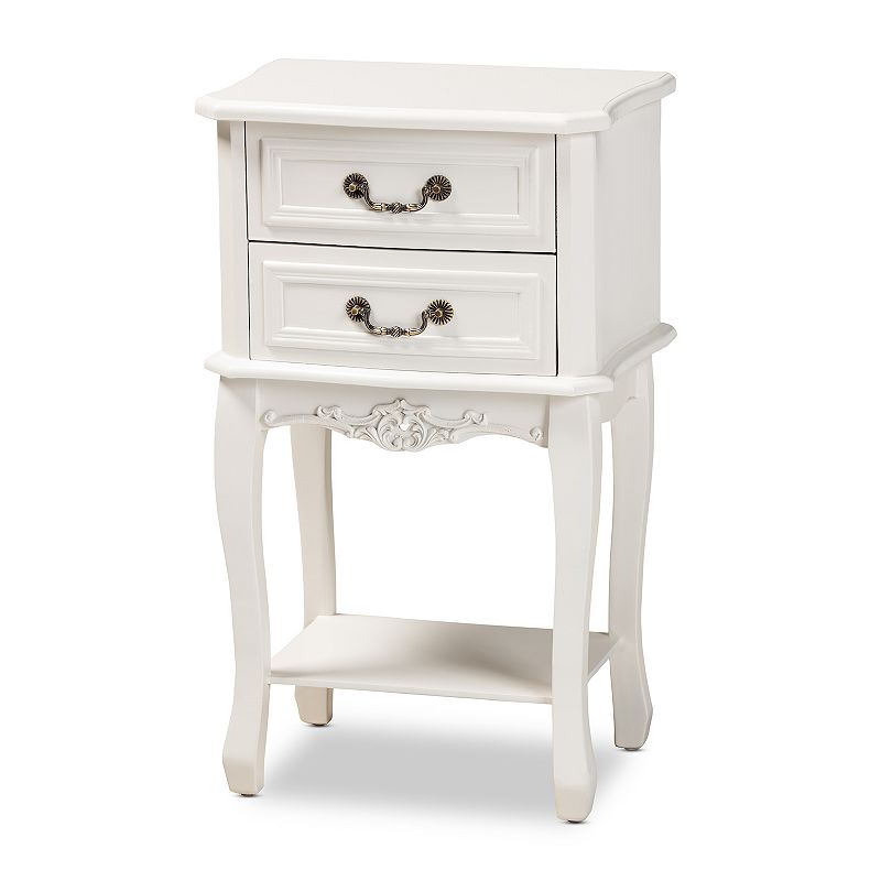 Baxton Studio Gabrielle 2-Drawer Nightstand Table