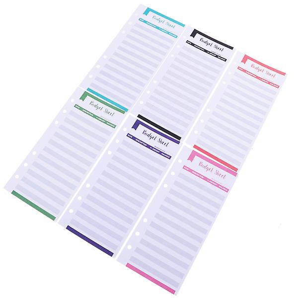 20pcs Binder Budget Sheets Expense Budget Sheets For Personal Use