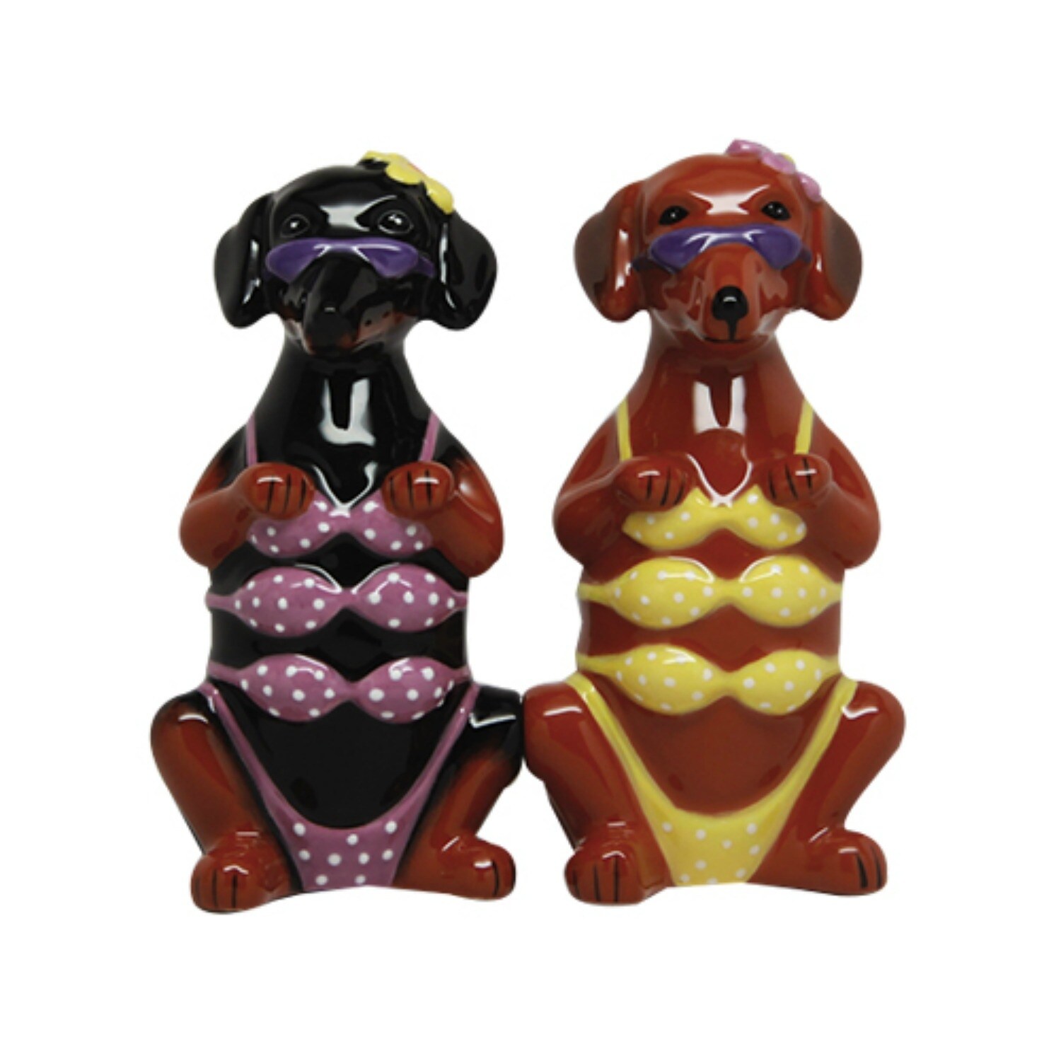 Bikini Hotties Doxie Doggie Girls Salt and Pepper Shaker Set - Multi