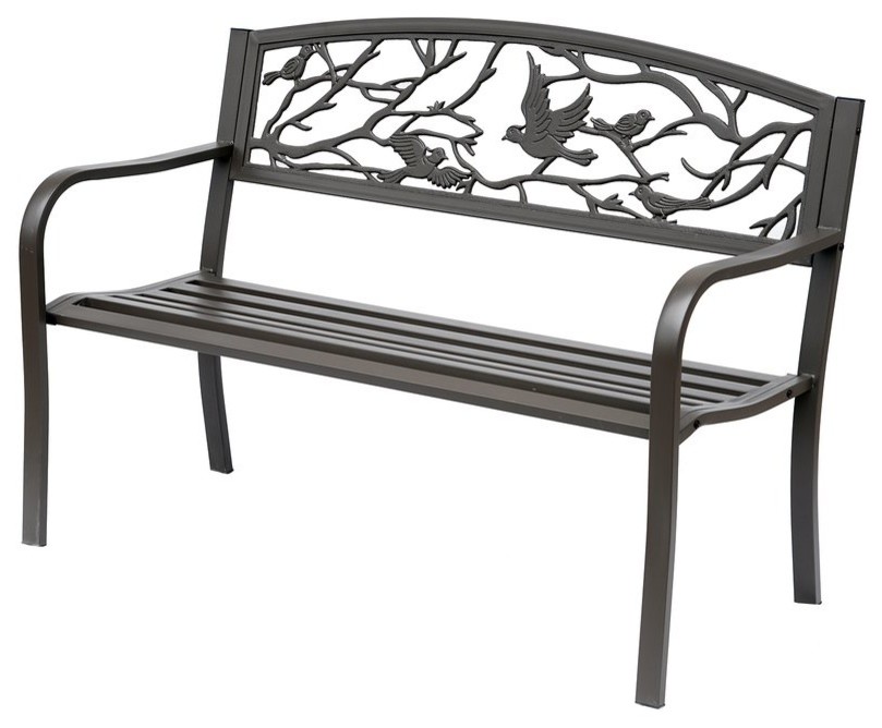 Weather Resistant Outdoor Garden Bench   Contemporary   Outdoor Benches   by AMT Home Decor  Houzz