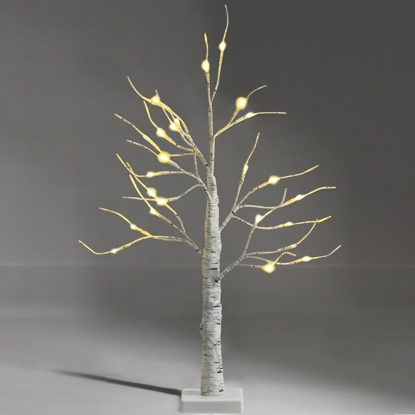 Prelit White Twig Birch Tree