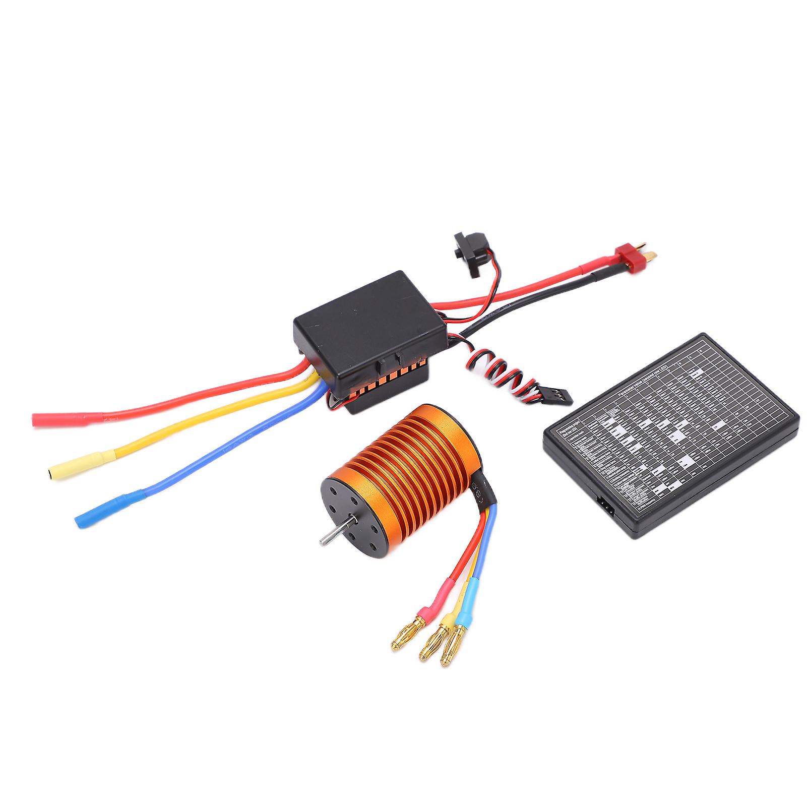 F540 4370kv Brushless Motor Set With Waterproof 60a Esc And Programming Card For 1/10 Rc Car