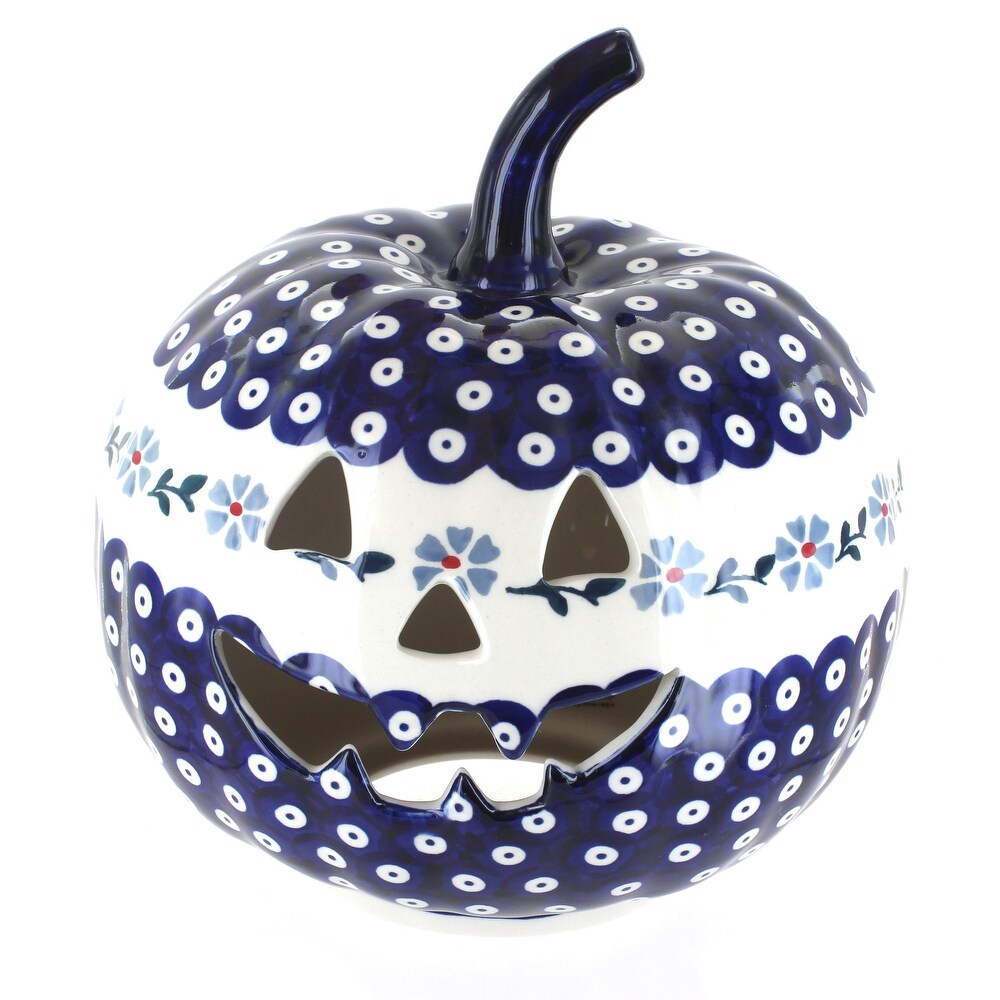 Blue Rose Polish Pottery L022 Manufaktura Large Pumpkin