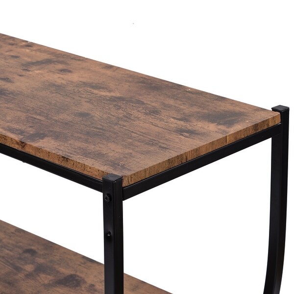 Rustic Industrial Design Demilune Shape Console Table