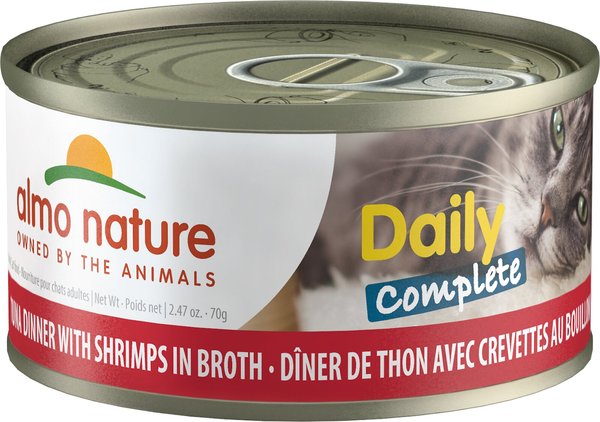 Almo Nature Daily Complete Tuna Dinner with Shrimps in Broth Canned Cat Food