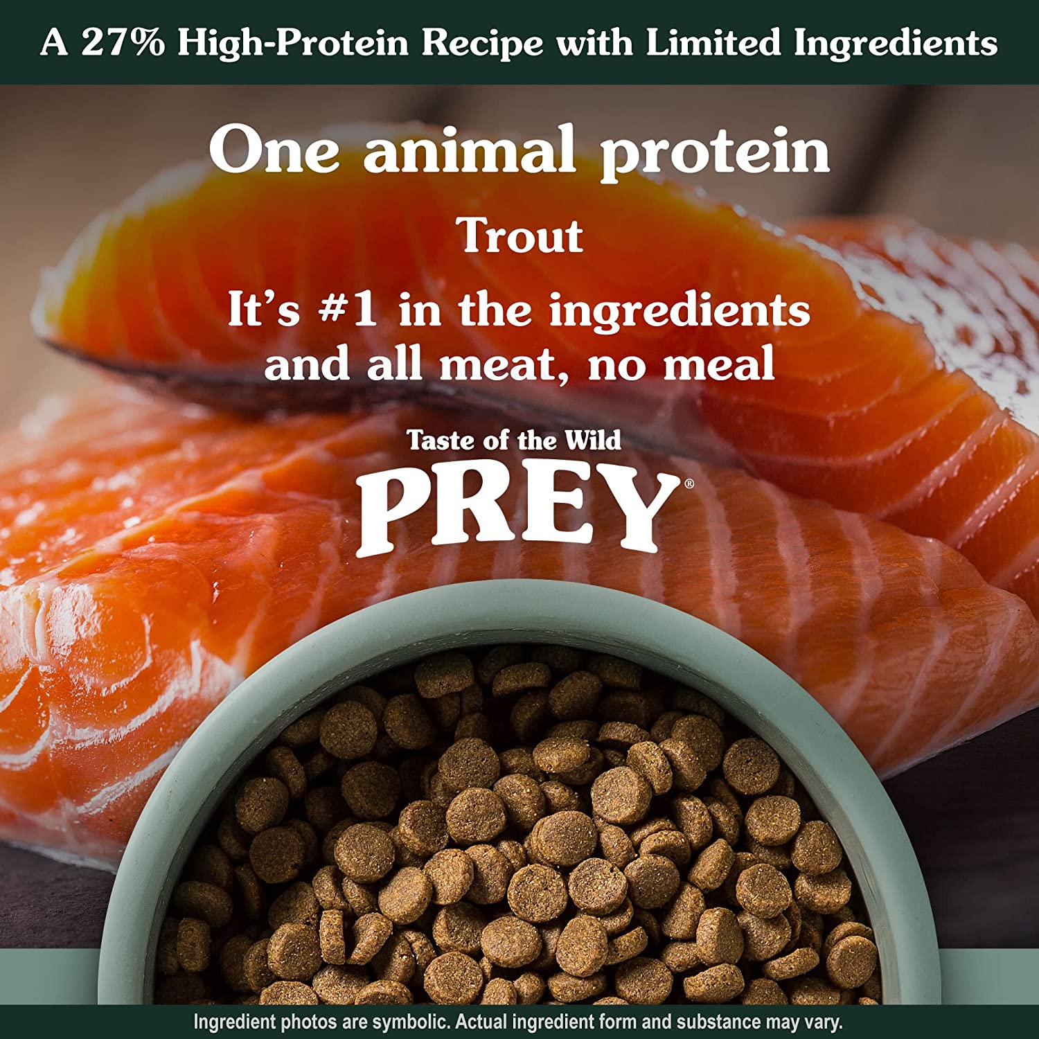 Taste of the Wild PREY Trout Limited Ingredient Recipe Dry Dog Food， 8 lbs.