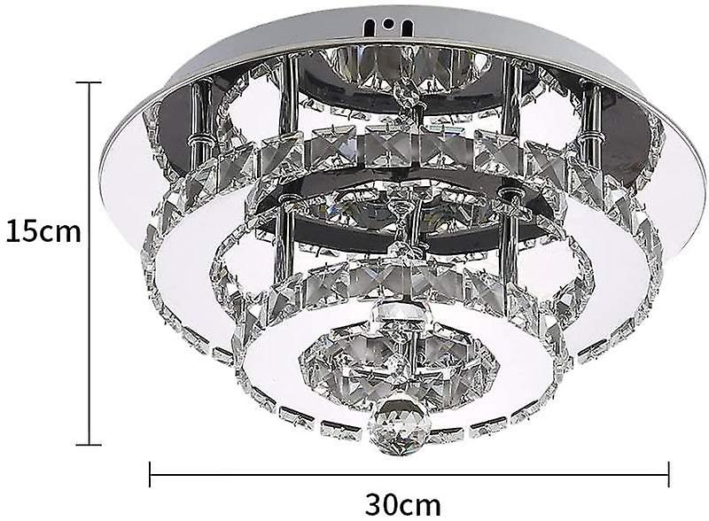 36W Modern LED Crystal Ceiling Light， Crystal Ceiling Lamp for Living Room Dining Room Bathroom Bedroom Kitchen Hallway