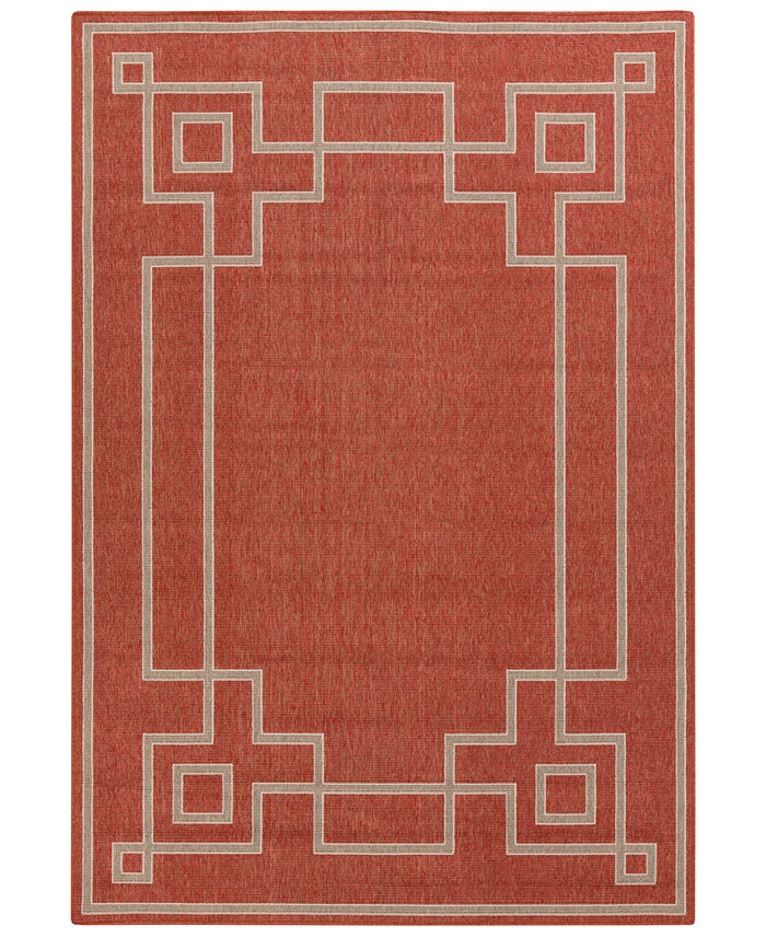 Surya Alfresco ALF-9631 Rust 7'3 Square Area Rug Indoor Outdoor