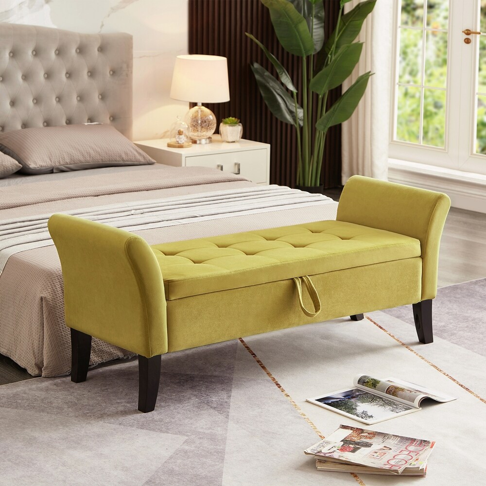 AUKFA Armed Storage Bench for Bedroom Entryway Living Room