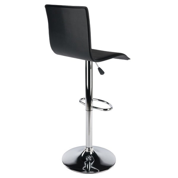 Bar stool，Wood Spectrum High Back Adjustable Swivel Stool， Black and Chrome Finish