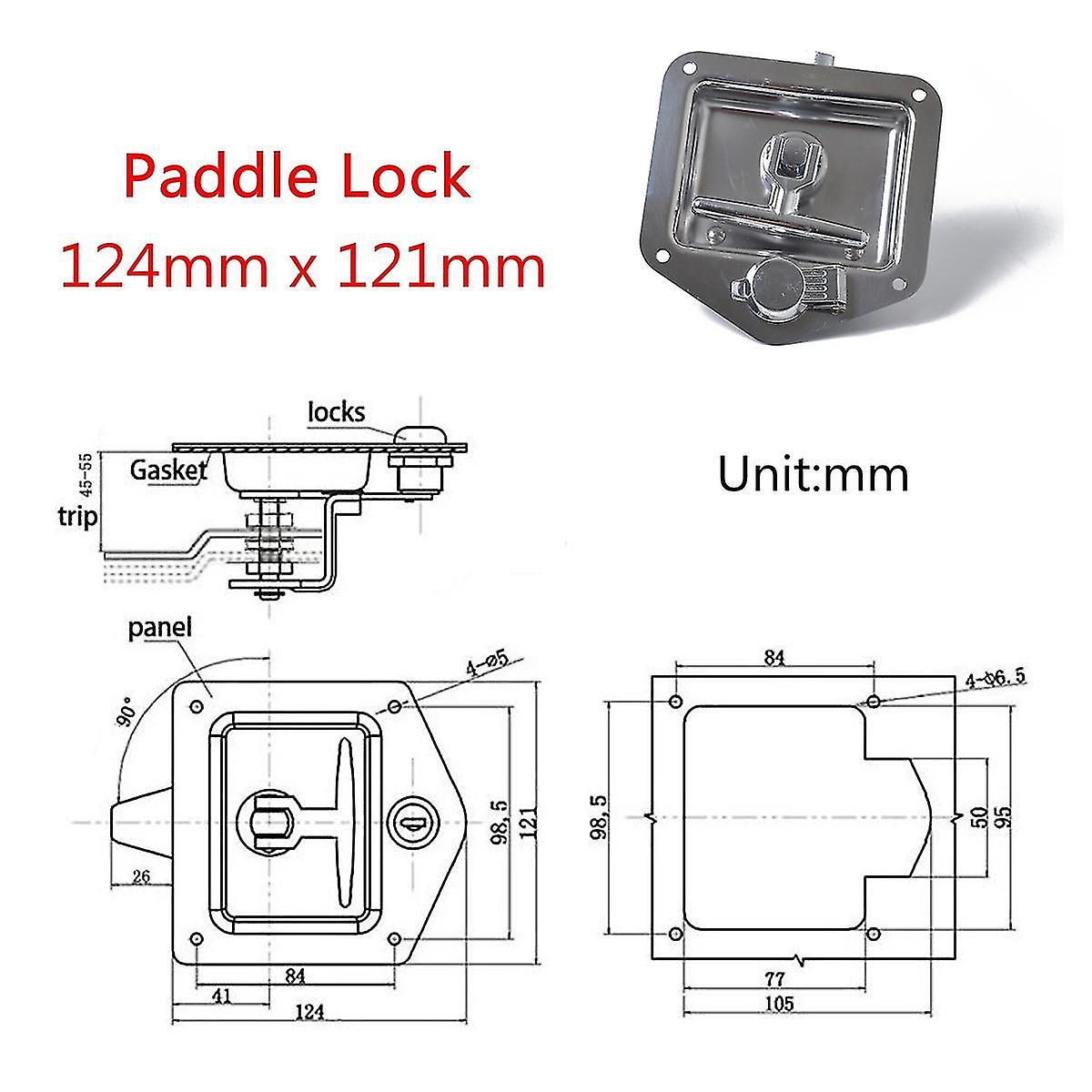 Shape Stainless Trailer Rv Travel Lock Anti-theft Tool Box Handle Door Lock For Motorhome Patrol Car