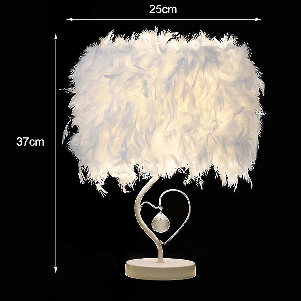 White Feather Table Lamp Night Bedside Light