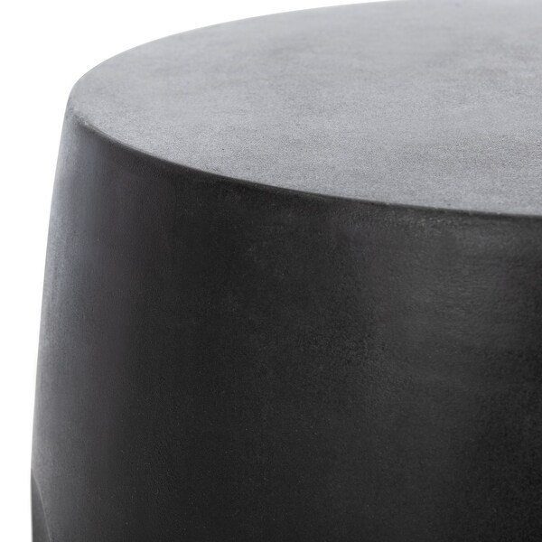 SAFAVIEH Zuri Indoor/ Outdoor Modern Black Concrete Round Accent Table