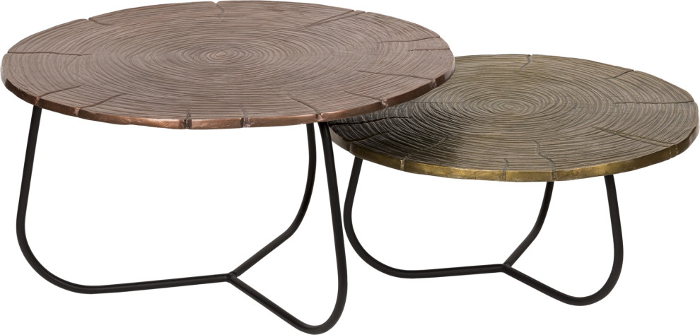 Cross Section Tables (Set of 2)   Industrial   Coffee Table Sets   by HedgeApple  Houzz