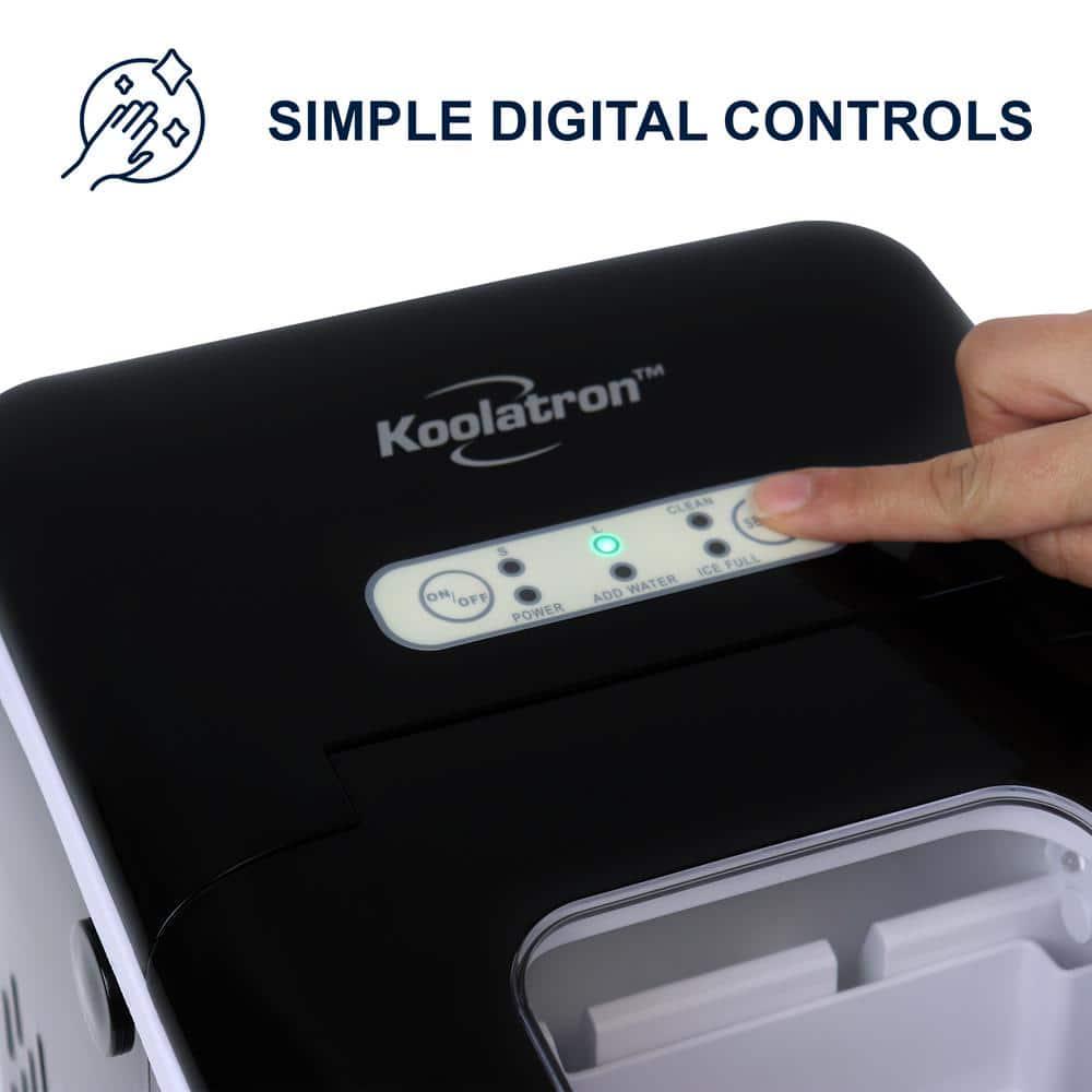 Koolatron 136 in 26 lb of Ice Per Day Countertop Portable Ice Maker in Black