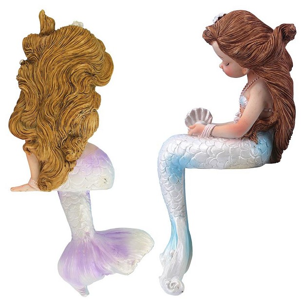 Design Toscano Sirens Of The Sea Sitting Mermaid Twin Statues