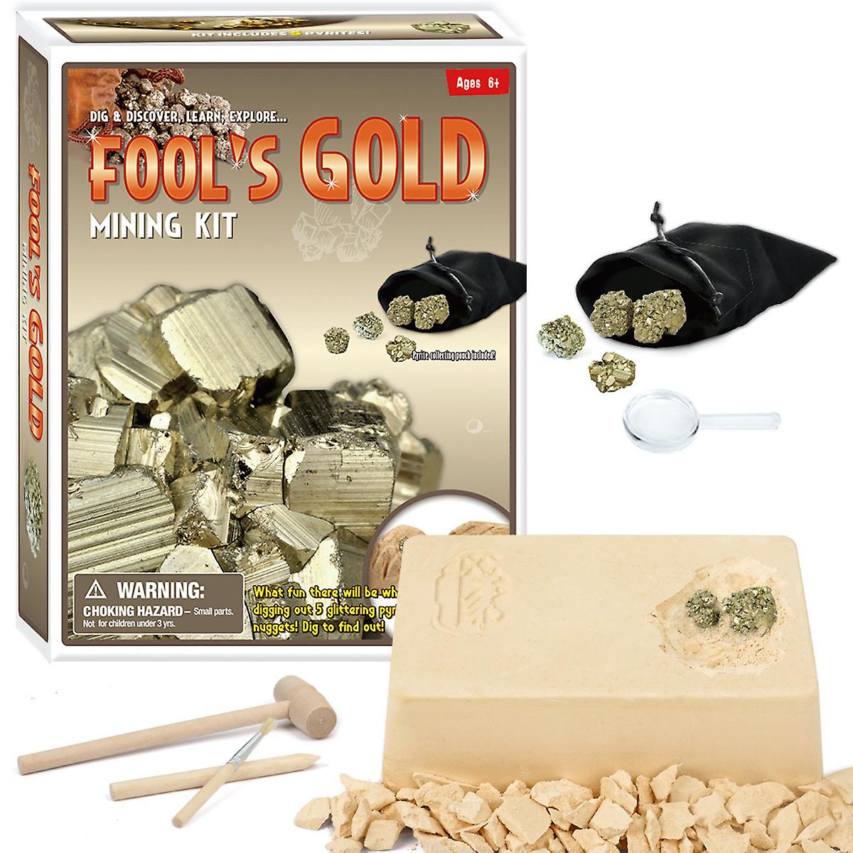 Fool's Gold Mining Kit Fossil Dig Archaeological Excavation Kit ，educational Science Kit Learning Toys For Kids