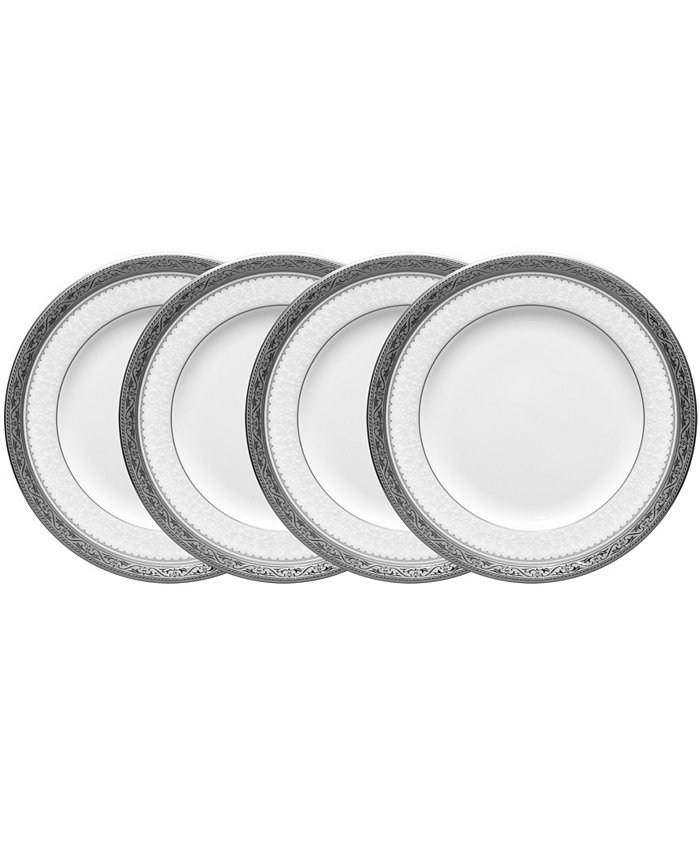 Noritake Odessa Platinum Set of 4 Bread Butter and Appetizer Plates Service For 4