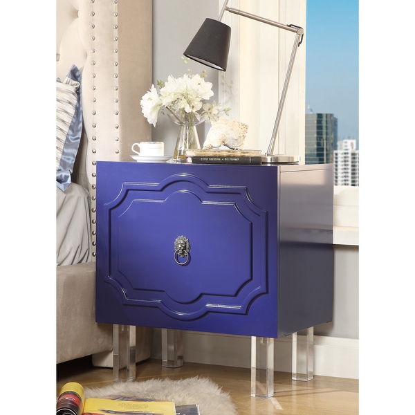 Gobi Wood Lacquer Chrome Side Table/Accent Table/Nightstand - - 19433624