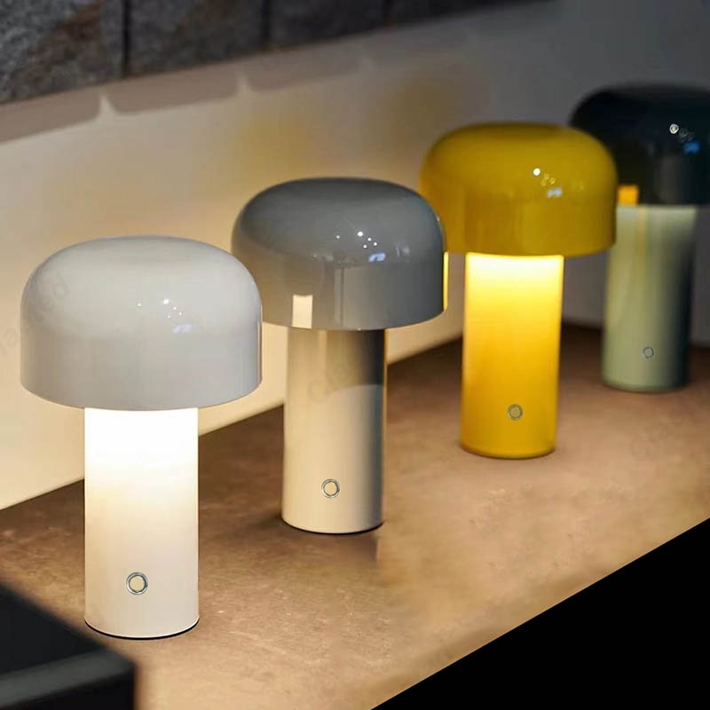 Cordless Mushroom Table Lamp Solid Color