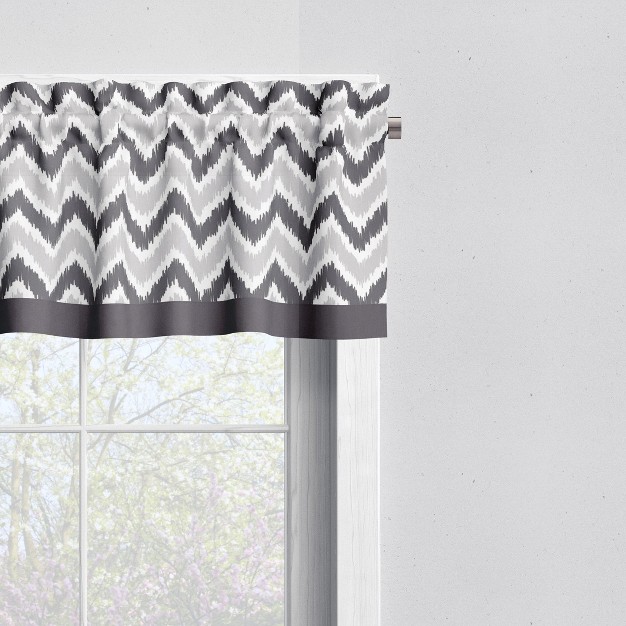 Bacati Ikat Chevron Zigzag Gray Window Valance