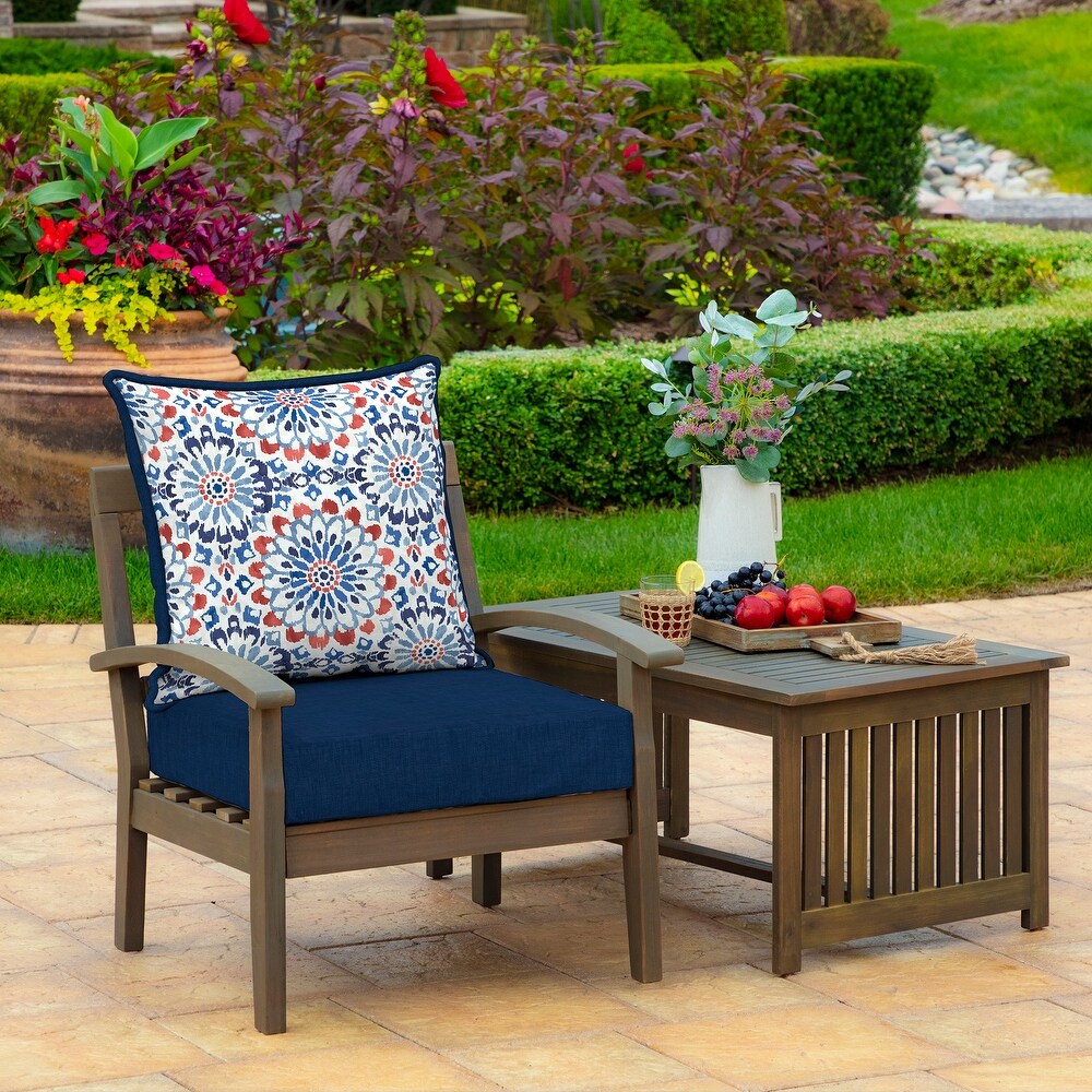 Arden Selections Clark Blue Outdoor Cushion Set   24 W x 24 D in.