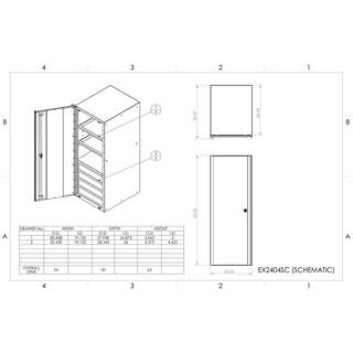 Extreme Tools EXQ 24 in. 4-Drawer 2-Shelf Black Professional Side Tool Chest with Blue Handles EX2404SCQBKBL