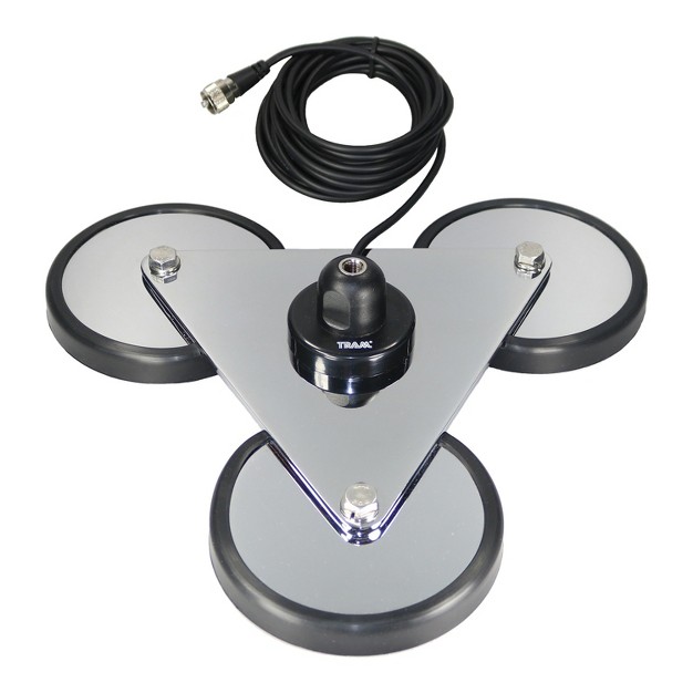 Tram 5 inch Tri magnet Cb Antenna Mount With Rubber Boots And 18 foot Rg58a u Coaxial Cable