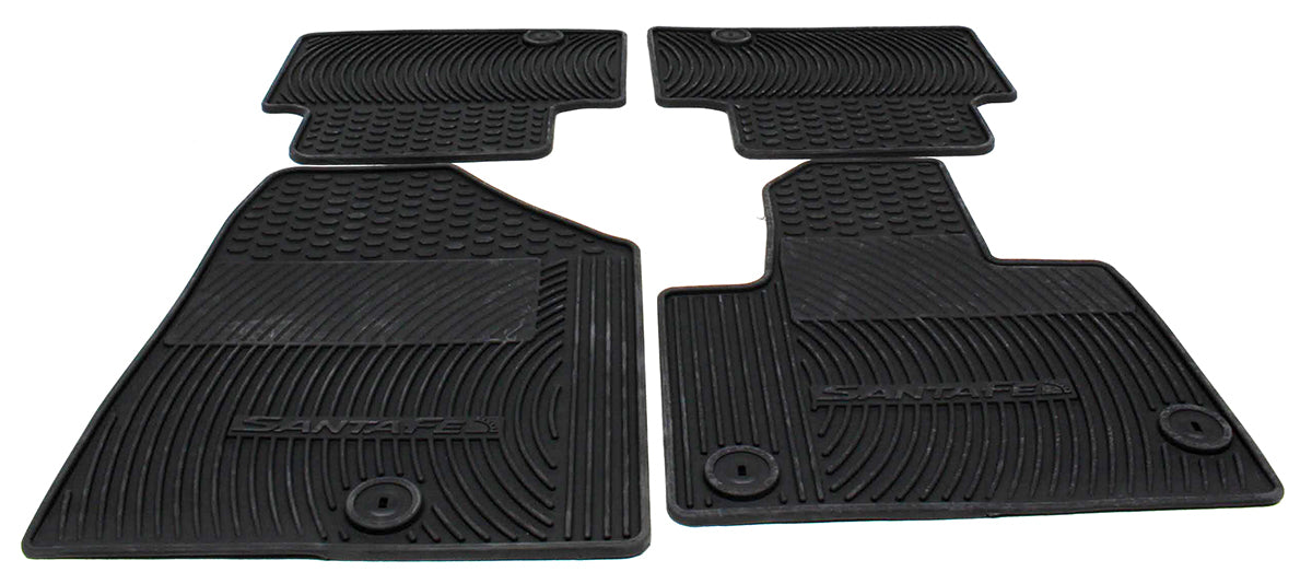 OEM Black 4pc All Season Floor Mat Set For Hyundai Santa Fe Sport