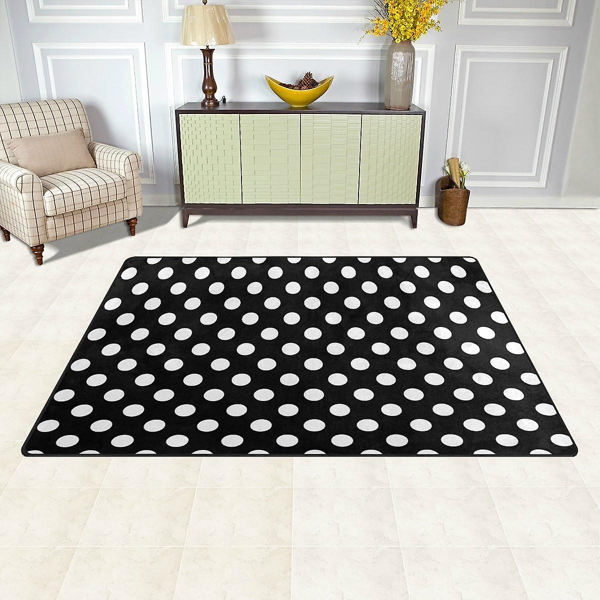 White Polka Dot On Red Background Area Rug Carpet 31 X 20 Inch For Living Room Bedroom Decor For Kids Carpet Mat