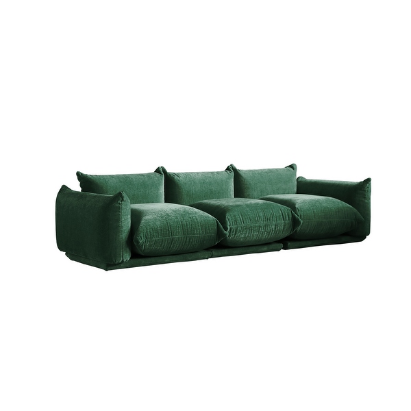 3 Seat Chenille Fabric Sectional Sofa with Ottoman