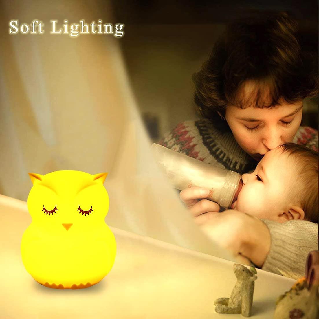 Large Owl Night Light Baby Night Light Led Night Lights Multicolor Light With Remote Control Eye Care Adjustable Brightness And Colo