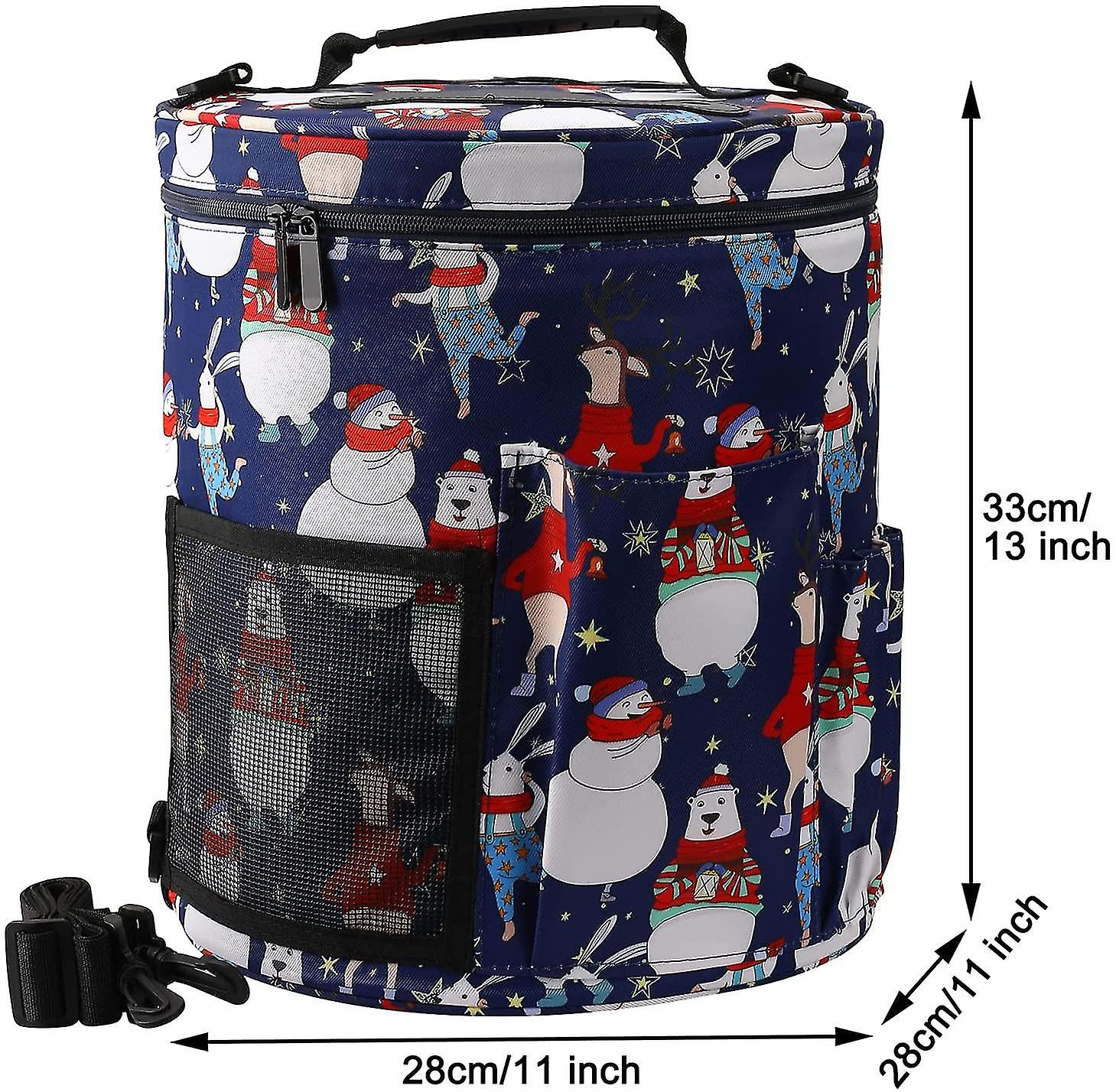 Knitting Bag， Crochet Projects Bag， Knitting Bags For Wool And Needles Storage， Wool Storage Bag， Yarn Holder Knitting Organizers ， Snowman