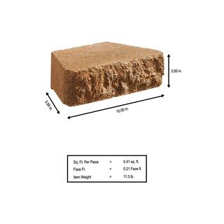 Oldcastle Carlton 3 in. x 10 in. x 6 in. Tan Concrete Retaining Wall Block (192-Piece Pallet) 16204426