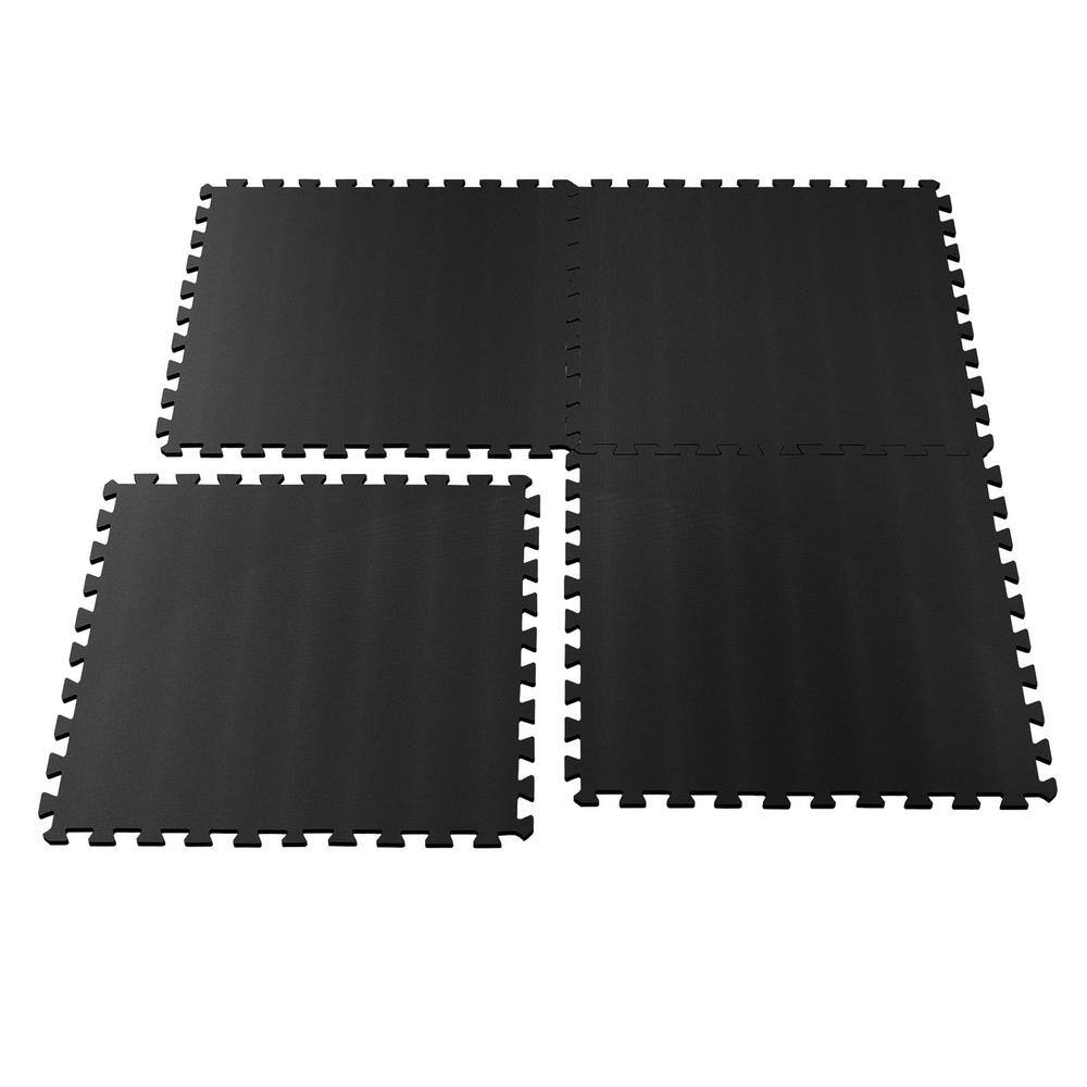 Stalwart Ultimate Comfort 24 in. x 24 in. Black Foam Garage Flooring (4-Pack) 75-6402