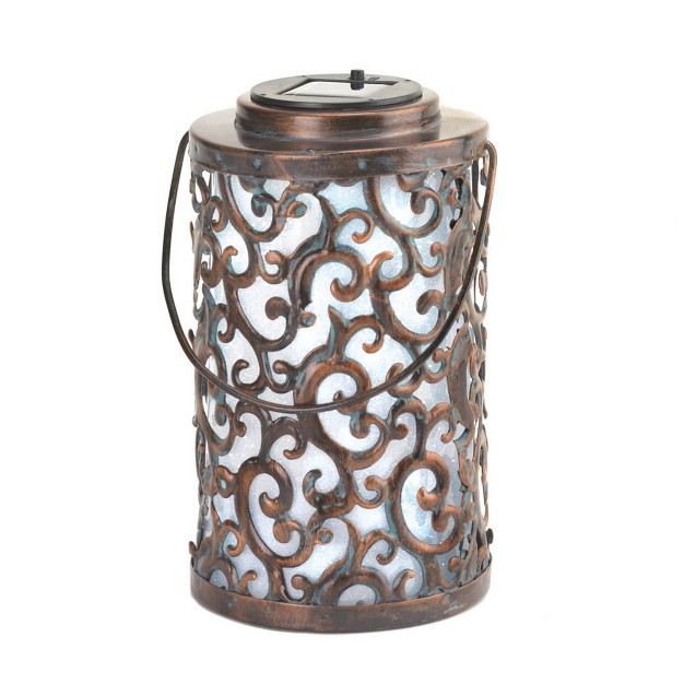 Iron Garden Gate Solar Lantern Bronze Zingz amp Thingz