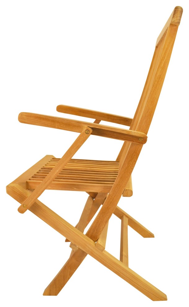 Classic Folding Armchair (Sell  ampPrice Per 2 Chairs Only)   Beach Style   Outdoor Folding Chairs   by Anderson Teak  Houzz