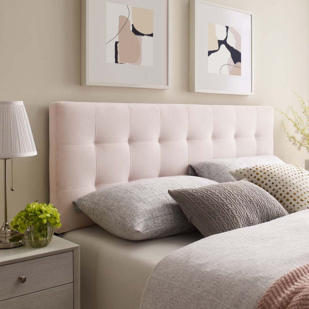 Pink Lily Biscuit Tufted Full Performance Velvet Headboard   Transitional   Headboards   by First of a Kind USA Inc  Houzz