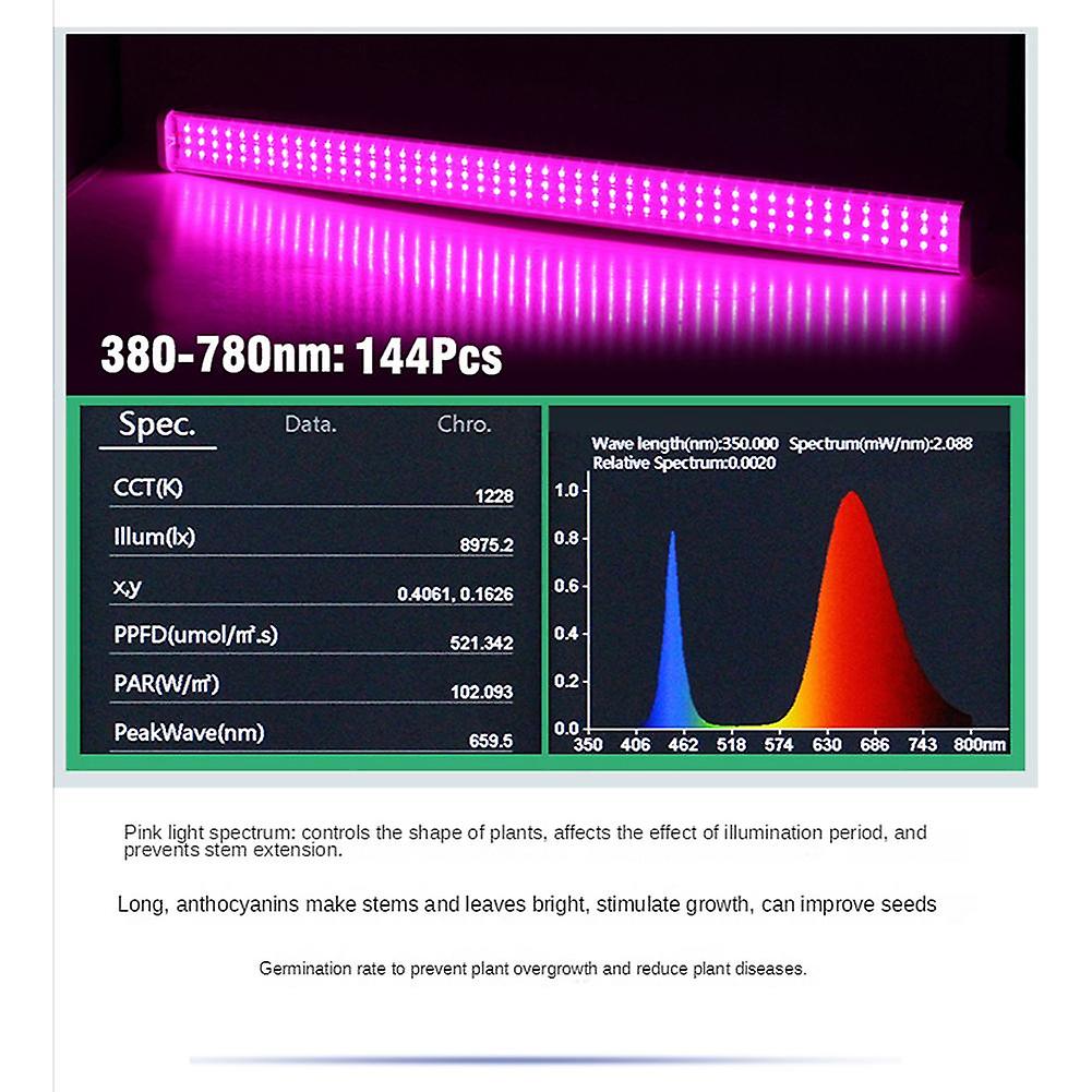 Eu Plug T20 Led Daylight Tube Plant Growth Lamp Full-spectrum Hydroponic Soilless Cultivation Plant Fill Light