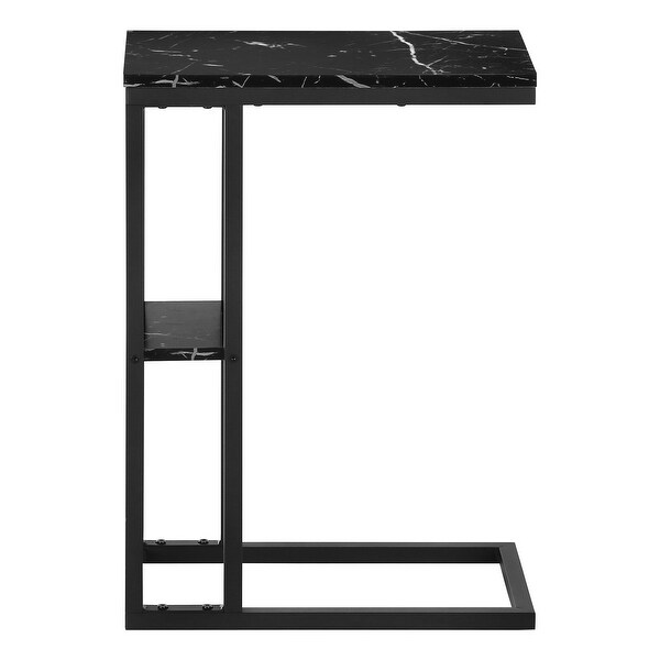 Accent Table， C-shaped， End， Side， Snack， Living Room， Bedroom， Metal， Laminate， Contemporary， Modern - 18.25