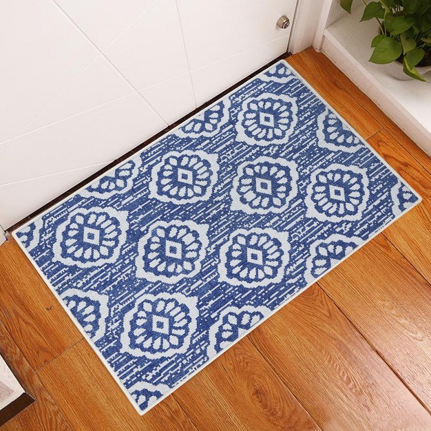 Sussexhome Flower Collection Cotton Heavy Duty Low Pile Area Rug 2 x27 X 3 x27